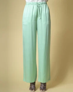 La Piscine Paris Pantalon large en satin de soie e Vince*Femme Pantalons