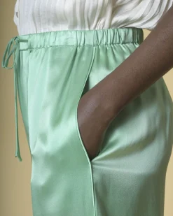 La Piscine Paris Pantalon large en satin de soie e Vince*Femme Pantalons