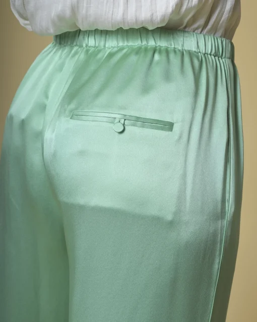 La Piscine Paris Pantalon large en satin de soie e Vince*Femme Pantalons