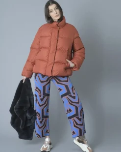 La Piscine Paris Pantalon large raccourci en maille à imprimé géométrique Nenette*Femme Pantalons