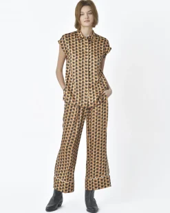 La Piscine Paris Pantalon motif géométrique Beatrice B*Femme Pantalons|Bas Femme