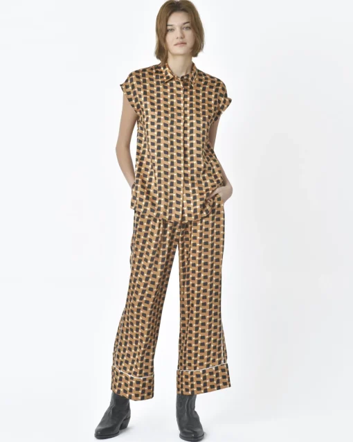 La Piscine Paris Pantalon motif géométrique Beatrice B*Femme Pantalons|Bas Femme