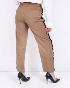La Piscine Paris Pantalon palazzo camel à galons fantaisies Isabelle Blanche*Femme Pantalons