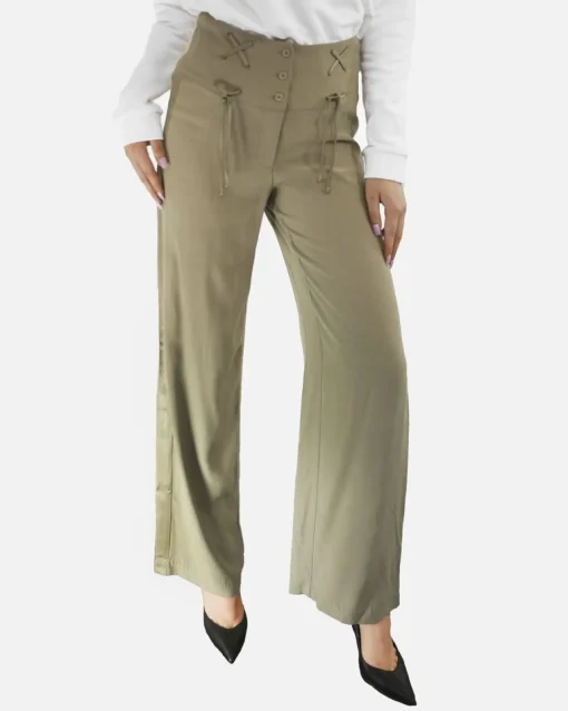 La Piscine Paris Pantalon palazzo à bandes satinées SVNTY*Femme Pantalons
