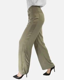 La Piscine Paris Pantalon palazzo à bandes satinées SVNTY*Femme Pantalons
