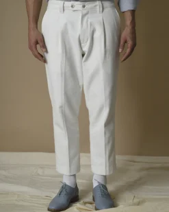 La Piscine Paris Pantalon raccourci en gabardine de coton Cruna*Homme Pantalons