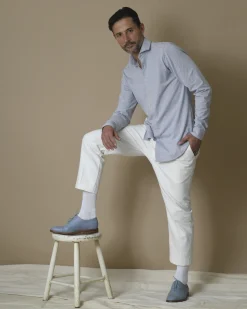 La Piscine Paris Pantalon raccourci en gabardine de coton Cruna*Homme Pantalons