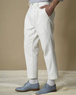 La Piscine Paris Pantalon raccourci en gabardine de coton Cruna*Homme Pantalons