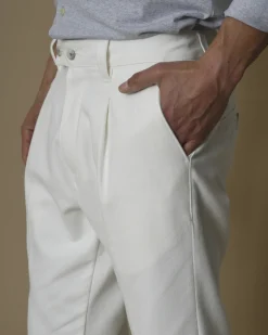 La Piscine Paris Pantalon raccourci en gabardine de coton Cruna*Homme Pantalons