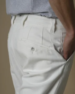 La Piscine Paris Pantalon raccourci en gabardine de coton Cruna*Homme Pantalons