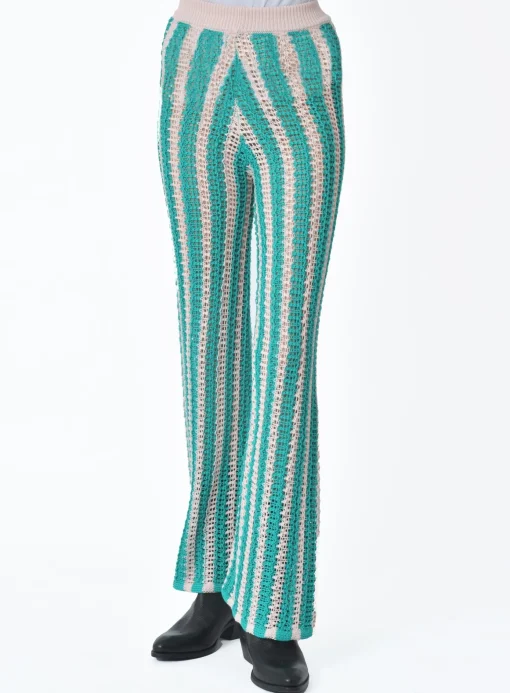 La Piscine Paris Pantalon rayé vert et Forte Forte*Femme Pantalons|Bas Femme