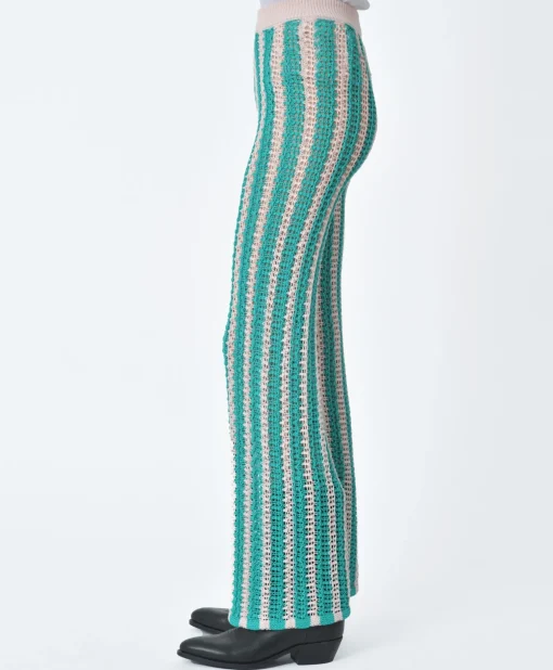 La Piscine Paris Pantalon rayé vert et Forte Forte*Femme Pantalons|Bas Femme