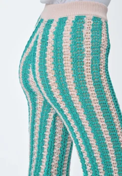 La Piscine Paris Pantalon rayé vert et Forte Forte*Femme Pantalons|Bas Femme