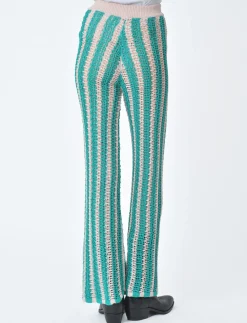 La Piscine Paris Pantalon rayé vert et Forte Forte*Femme Pantalons|Bas Femme