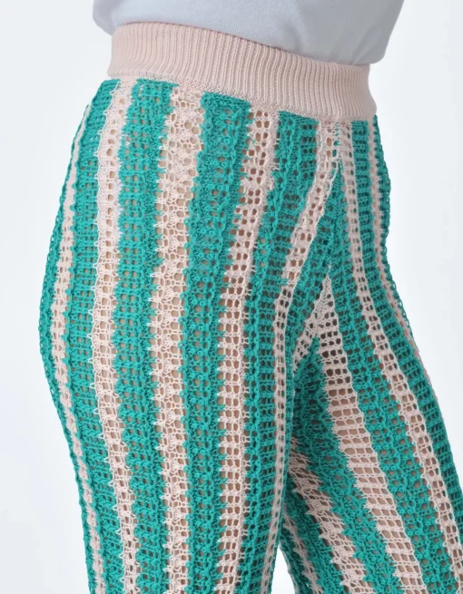 La Piscine Paris Pantalon rayé vert et Forte Forte*Femme Pantalons|Bas Femme