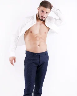 La Piscine Paris Pantalon slim fit à motif losange Ly Adams*Homme Pantalons