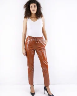 La Piscine Paris Pantalon smoké en simili brillant Isabelle Blanche*Femme Pantalons