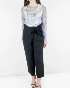 La Piscine Paris Pantalon taille haute en laine rayé Forte Forte*Femme Pantalons