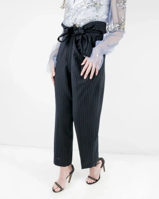 La Piscine Paris Pantalon taille haute en laine rayé Forte Forte*Femme Pantalons