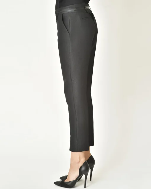 La Piscine Paris Pantalon texturé avec ceinture Chemins Blancs*Femme Bas Femme|Pantalons