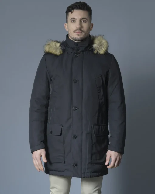 La Piscine Paris Parka à capuche en tissu technique et duvet Lab*Homme Manteaux