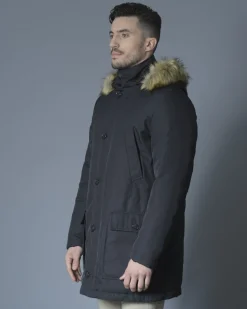 La Piscine Paris Parka à capuche en tissu technique et duvet Lab*Homme Manteaux