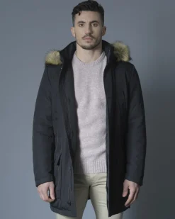 La Piscine Paris Parka à capuche en tissu technique et duvet Lab*Homme Manteaux