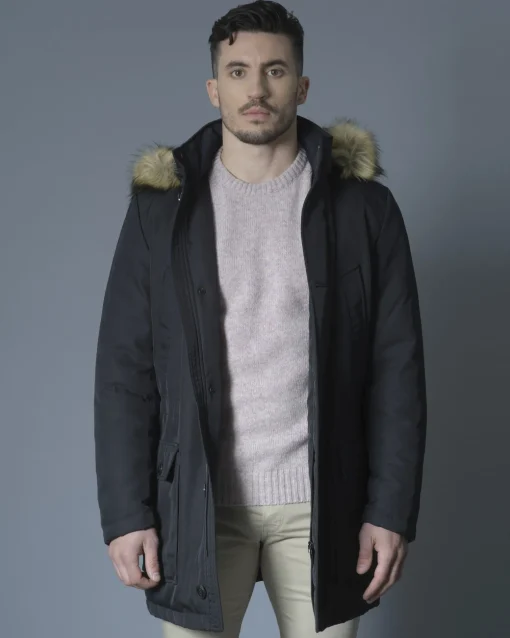 La Piscine Paris Parka à capuche en tissu technique et duvet Lab*Homme Manteaux