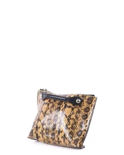 La Piscine Paris Pochette en cuir camel à motifs reptiles Coccinelle*Femme Sacs