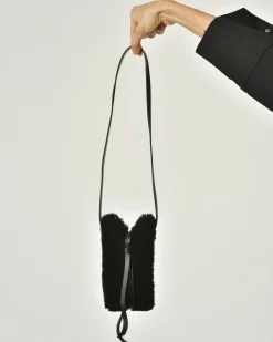 La Piscine Paris Pochette en fourrure à finitions en cuir Anita Bilardi*Femme Sacs
