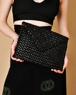 La Piscine Paris Pochette en cuir tressé Falorni*Femme Sacs