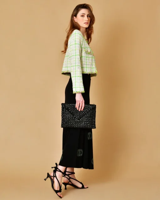 La Piscine Paris Pochette en cuir tressé Falorni*Femme Sacs