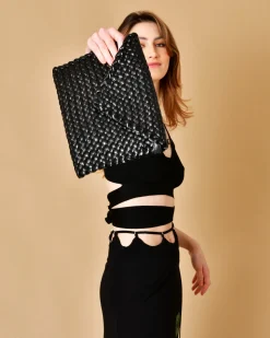 La Piscine Paris Pochette en cuir tressé Falorni*Femme Sacs