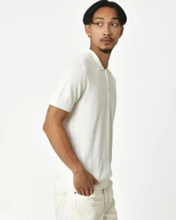 La Piscine Paris Polo à manches courtes en soie et coton Vneck*Homme Polos