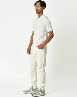 La Piscine Paris Polo à manches courtes en soie et coton Vneck*Homme Polos