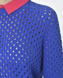 La Piscine Paris Polo ajouré manches courtes col rose Carven*Femme Polos