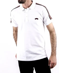 La Piscine Paris Polo en coton piqué à bandes latérales Les Copains*Homme Polos