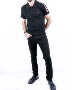La Piscine Paris Polo en coton piqué à bandes latérales Les Copains*Homme Polos