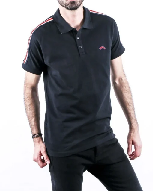 La Piscine Paris Polo en coton piqué à bandes latérales Les Copains*Homme Polos
