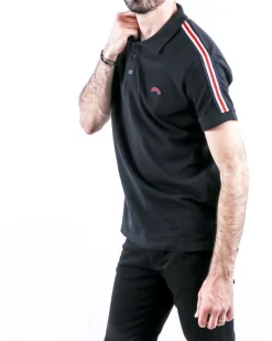 La Piscine Paris Polo en coton piqué à bandes latérales Les Copains*Homme Polos