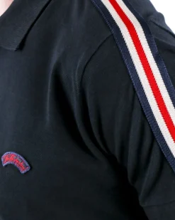 La Piscine Paris Polo en coton piqué à bandes latérales Les Copains*Homme Polos