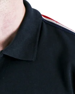 La Piscine Paris Polo en coton piqué à bandes latérales Les Copains*Homme Polos