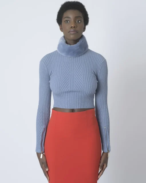 La Piscine Paris Pull à col fourrure Elisabetta Franchi*Femme Pulls & Cardigans