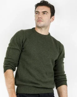 La Piscine Paris Pull à col rond en laine suisse vert militaire Casheart*Homme Pulls & Gilets