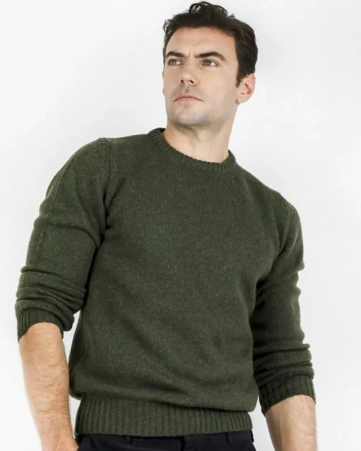 La Piscine Paris Pull à col rond en laine suisse vert militaire Casheart*Homme Pulls & Gilets
