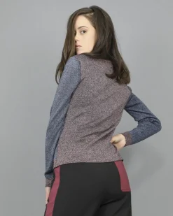 La Piscine Paris Pull à fibres métalliques avec empiècement décoratif L'Edition*Femme Pulls & Cardigans