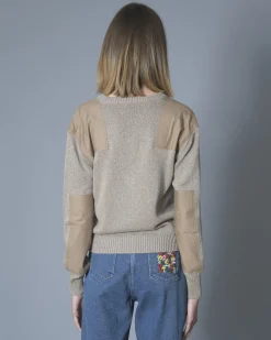 La Piscine Paris Pull à fils métallisés et empiècements Nude*Femme Pulls & Cardigans