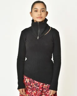 La Piscine Paris Pull asymétrique avec col amovible La Haine Inside*Femme Pulls & Cardigans