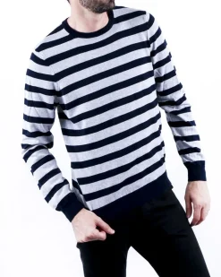 La Piscine Paris Pull bicolore en coton à rayures Les Copains*Homme Pulls & Gilets