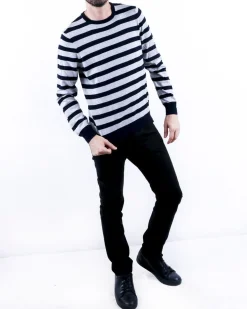 La Piscine Paris Pull bicolore en coton à rayures Les Copains*Homme Pulls & Gilets